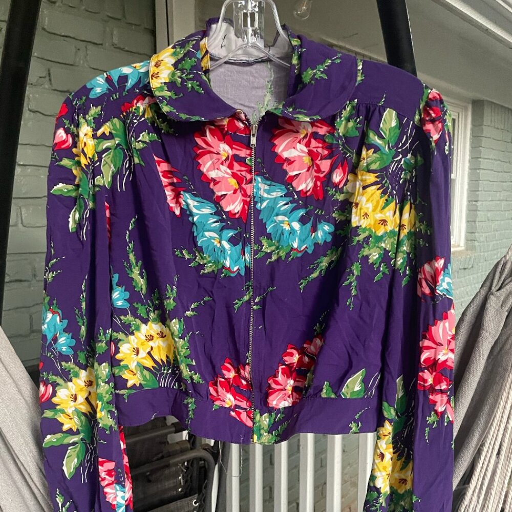 Trashy Diva purple crop collared zip - size 10